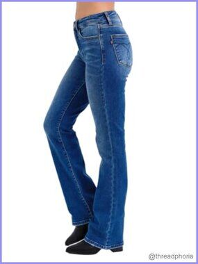 Bootcut Jeans Thermal Lined Mid Rise Stretch Cotton
